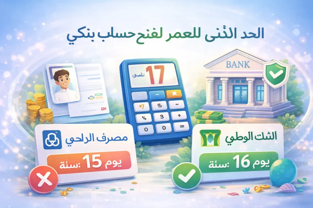 الحد الأدنى للعمر لفتح حساب بنكي