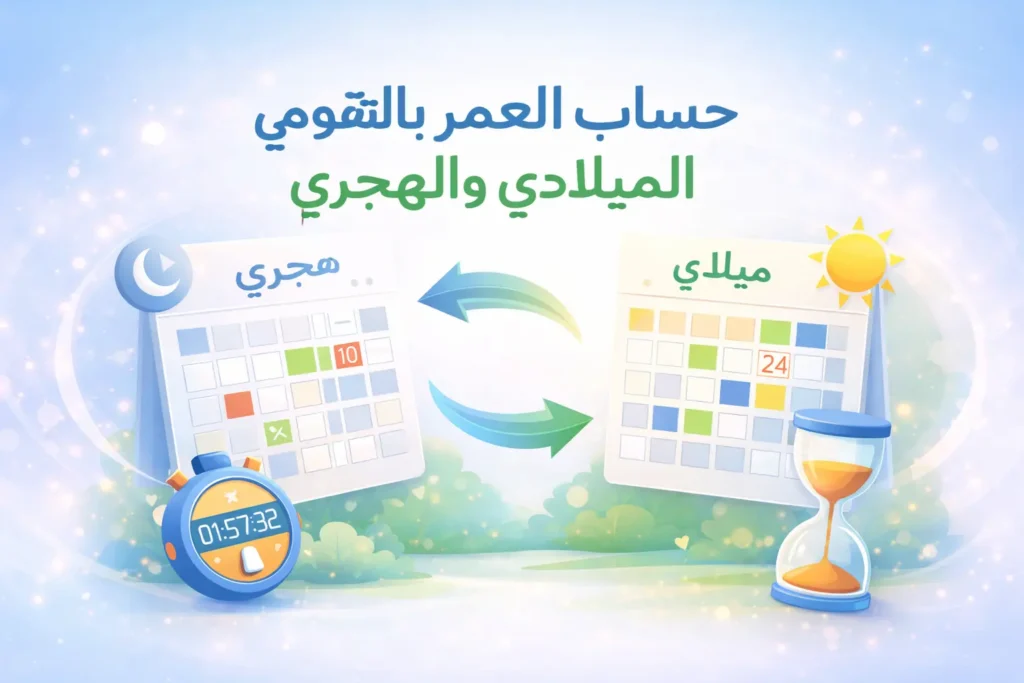 حساب العمر بالتقويمين الميلادي والهجري