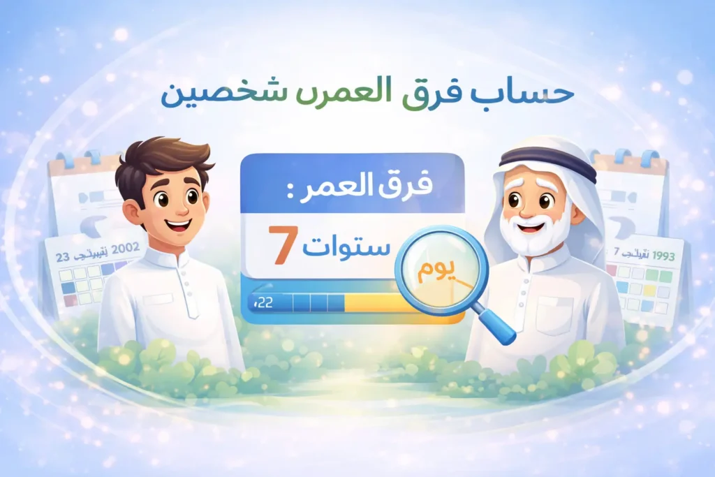 حساب فرق العمر بين شخصين