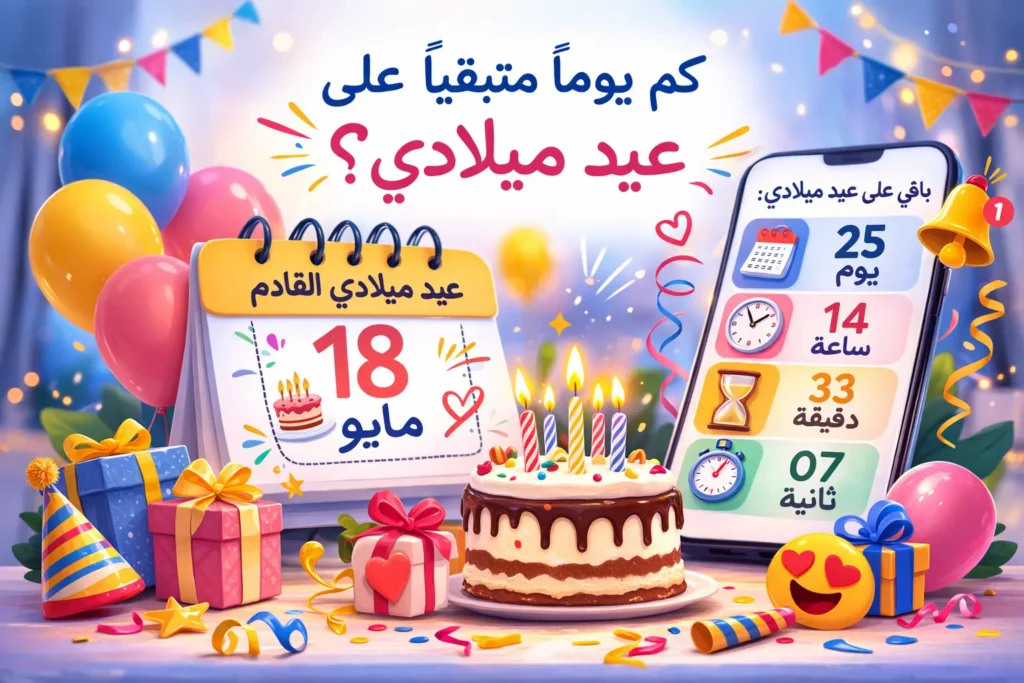 كم يومًا متبقيًا على عيد ميلادي؟